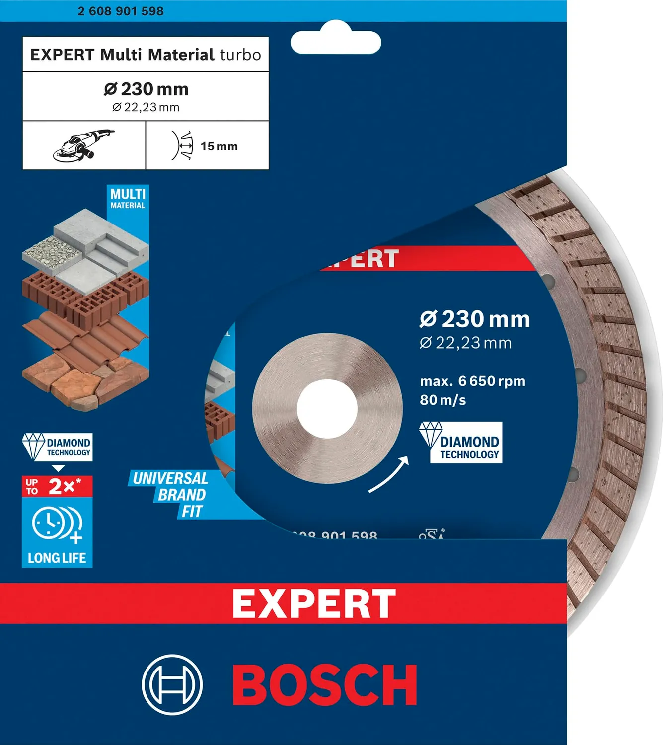 Bosch Expert Multi Material disco diamantato 230 mm turbo