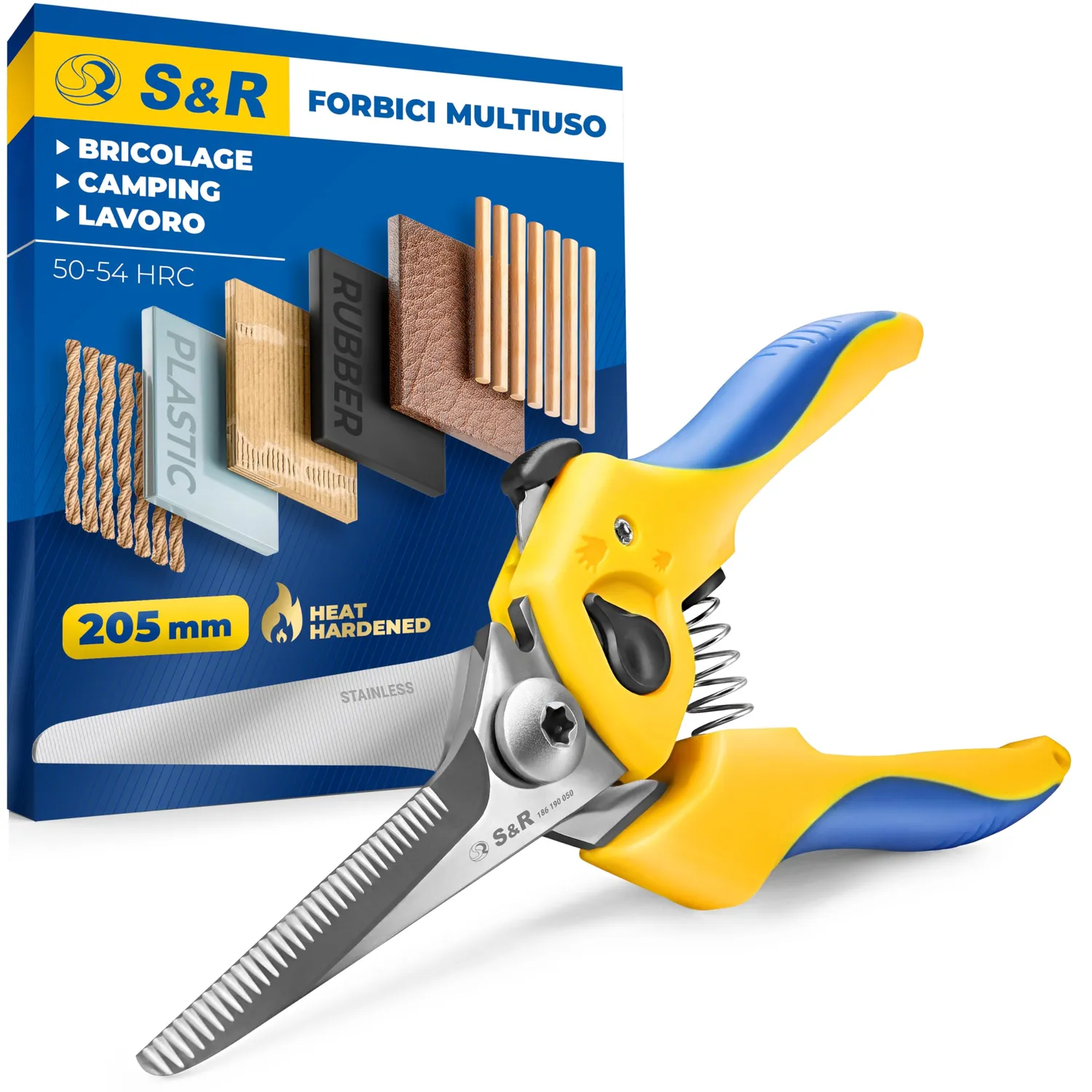 S&R forbici multiuso lama curva 50 mm inox 20 cm