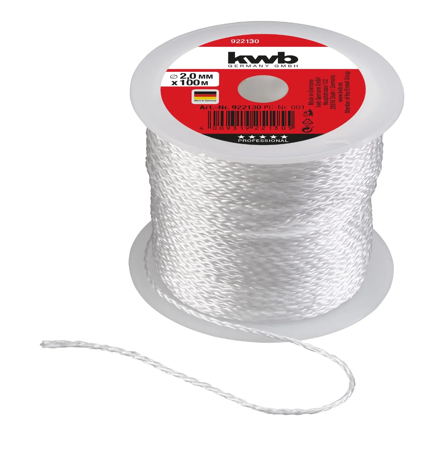 KWB filo da muratore 100 m x 1,2 mm rosso nylon
