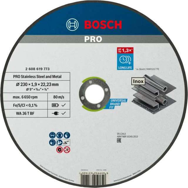 Bosch Expert disco taglio inox 230mm tipo 41 singolo