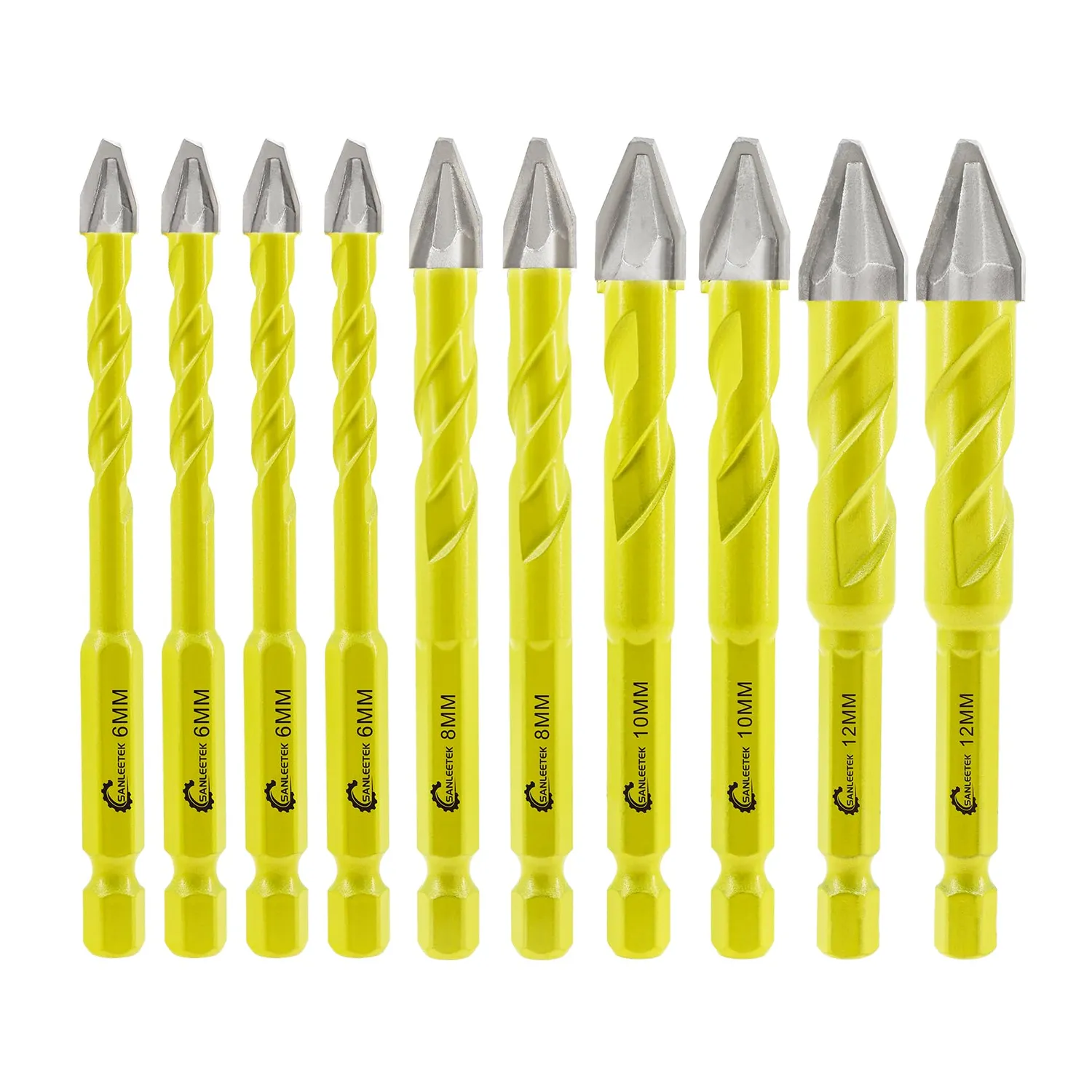Sanleetek Set 10 Punte Trapano Carburo 5-12 mm Multimateriale