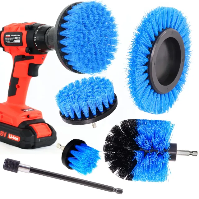 S&R Werkfix Set 6 Spazzole Trapano Blu Medie