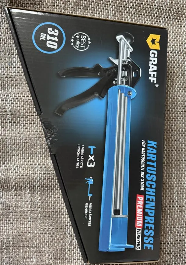 Graff pistola silicone 310 ml metallo tripla spinta