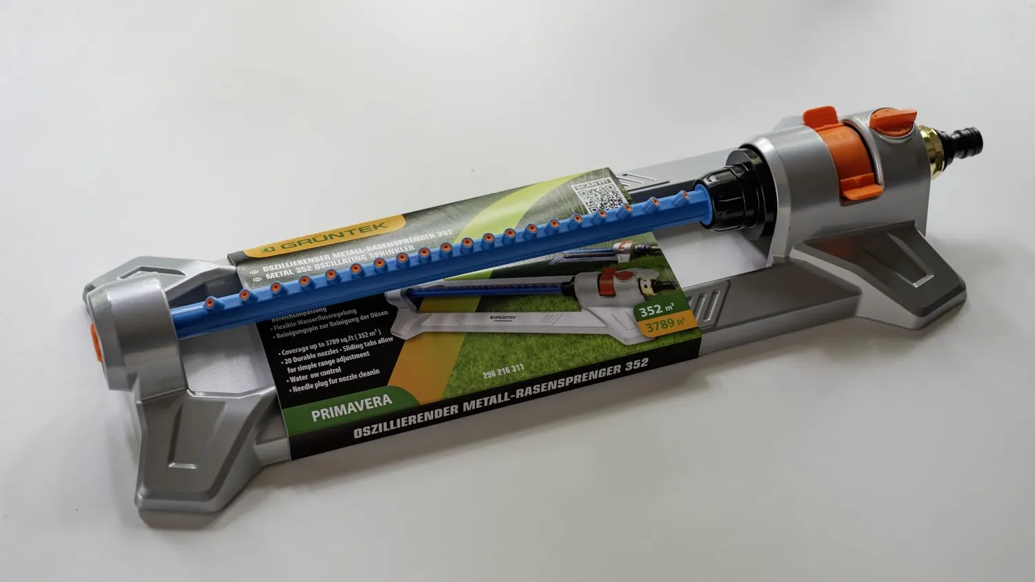 Grüntek irrigatore oscillante giardino metallo grigio 352 mq