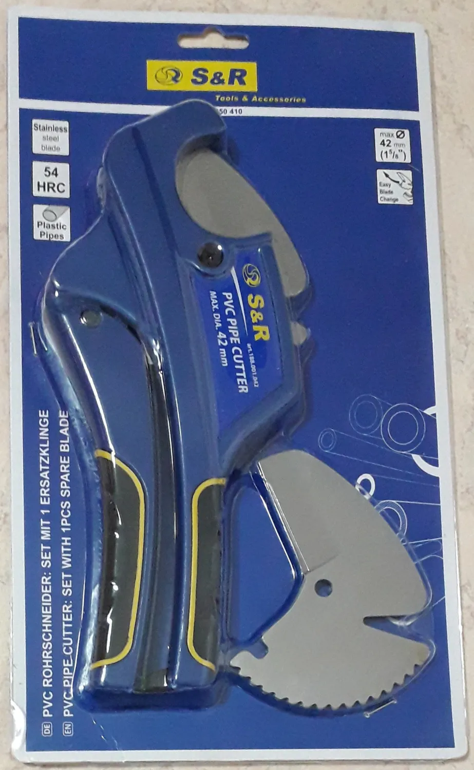 S&R tagliatubi PVC 42 mm a cricchetto con 2 lame inox