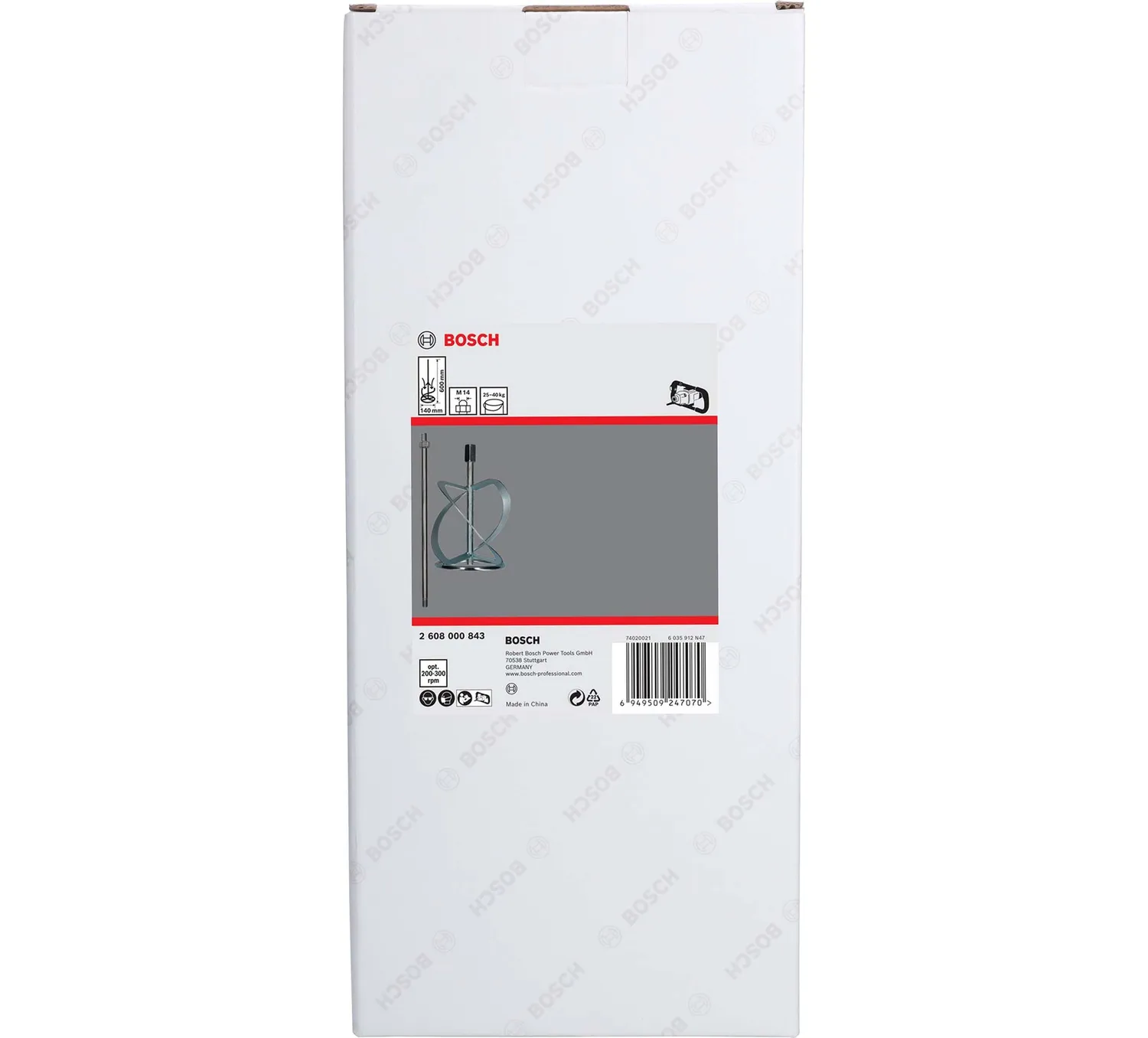 Bosch Frusta Miscelazione M14 Ø 140 mm Materiali Viscosi