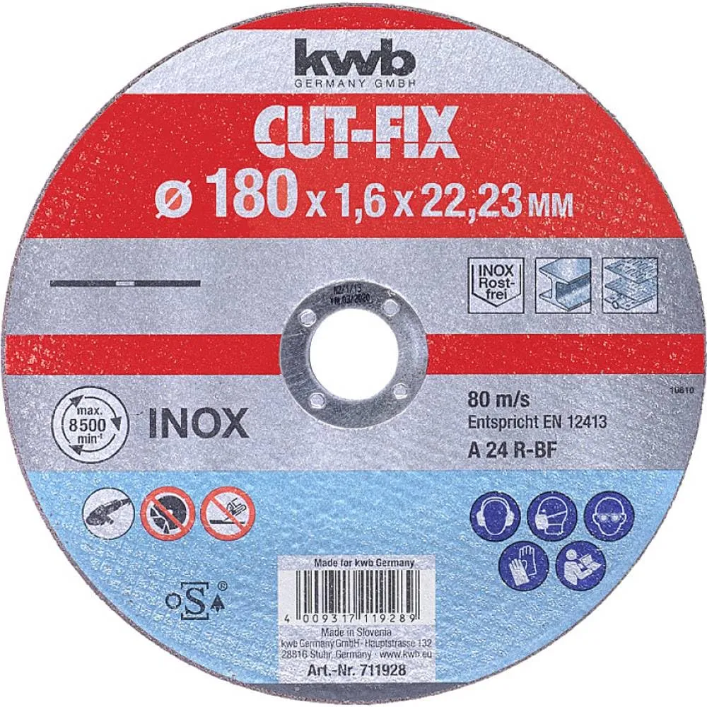KWB CUT-Fix 7119-22 Disco Taglio 125 mm Metallo Inox
