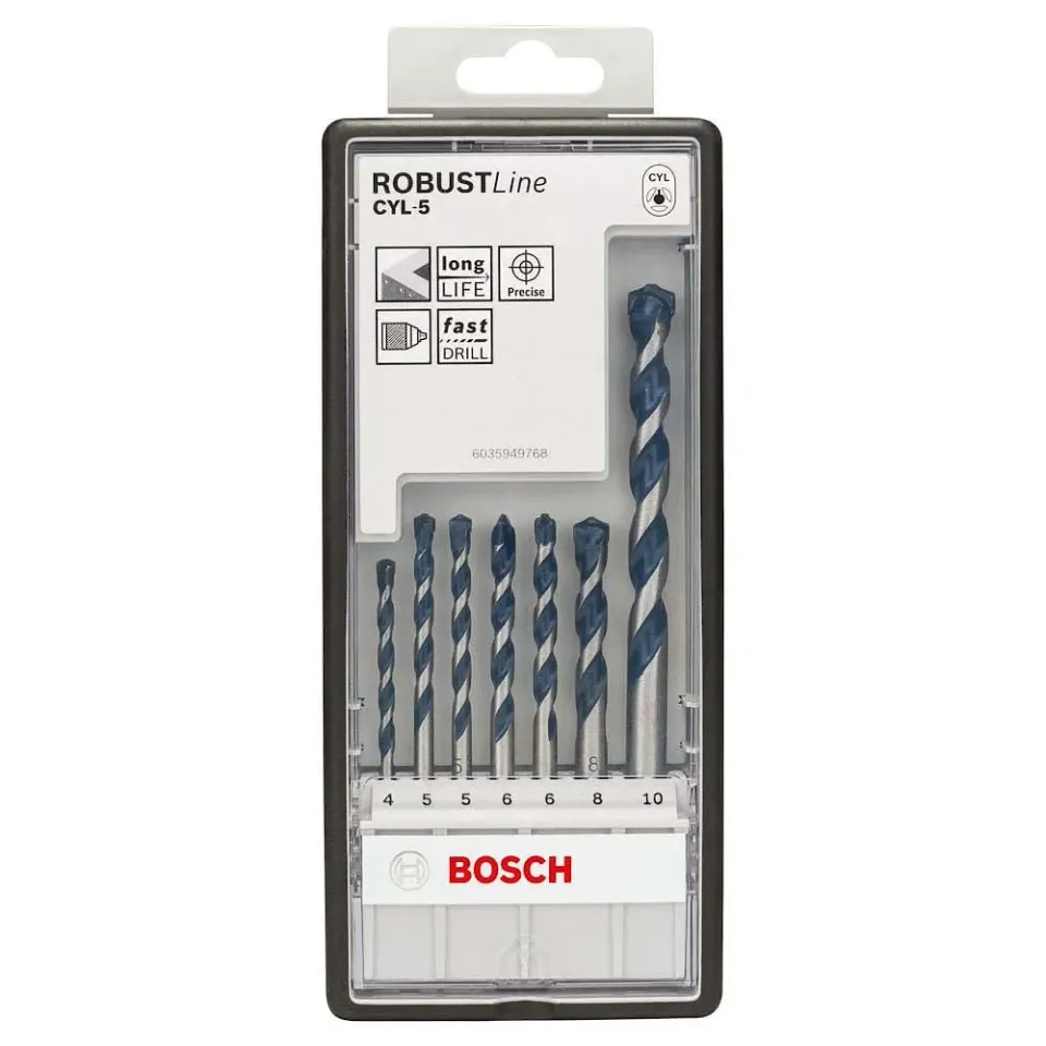 Bosch CYL-5 Set Punte Calcestruzzo 7 Pezzi 4-10 mm