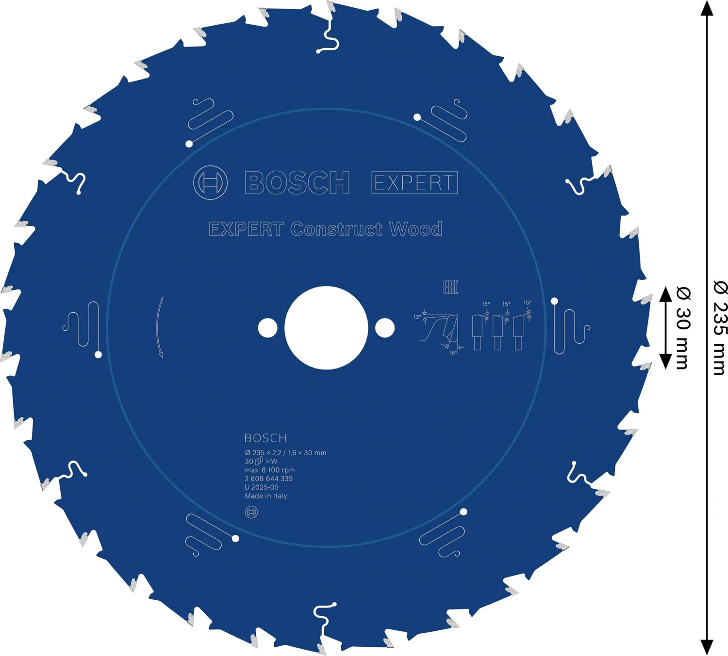Bosch Expert Construct Wood lama circolare legno cantiere chiodi