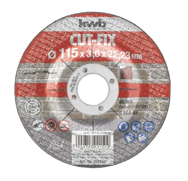 KWB Cut-Fix 792150 disco pietra 115 mm bombato