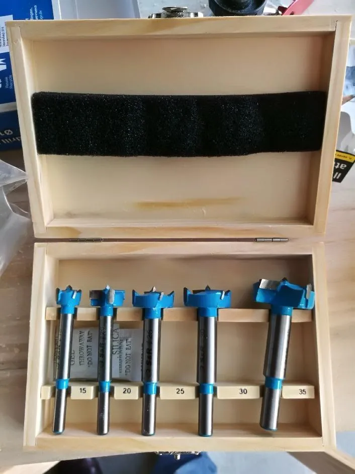 S&R Forstner Set 5 Punte Legno 15-35 mm scatola legno