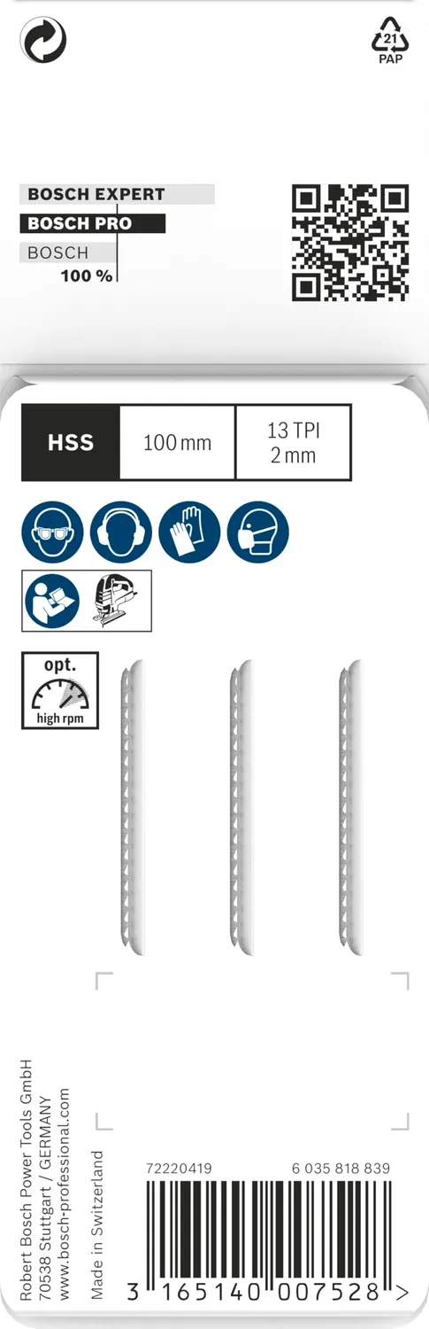 Bosch Expert PRO Plastics T101A lame seghetto 3 pezzi plexiglass