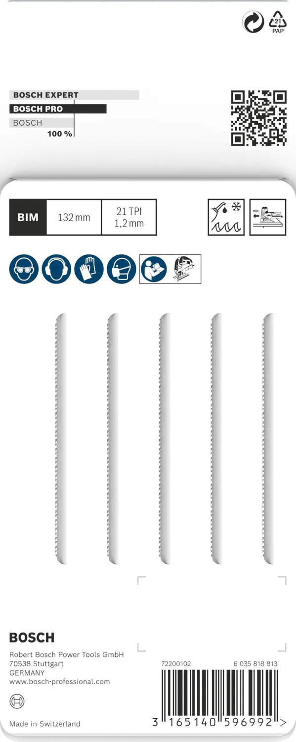 Bosch Expert PRO T321AF lame seghetto alternativo 5 pz metallo