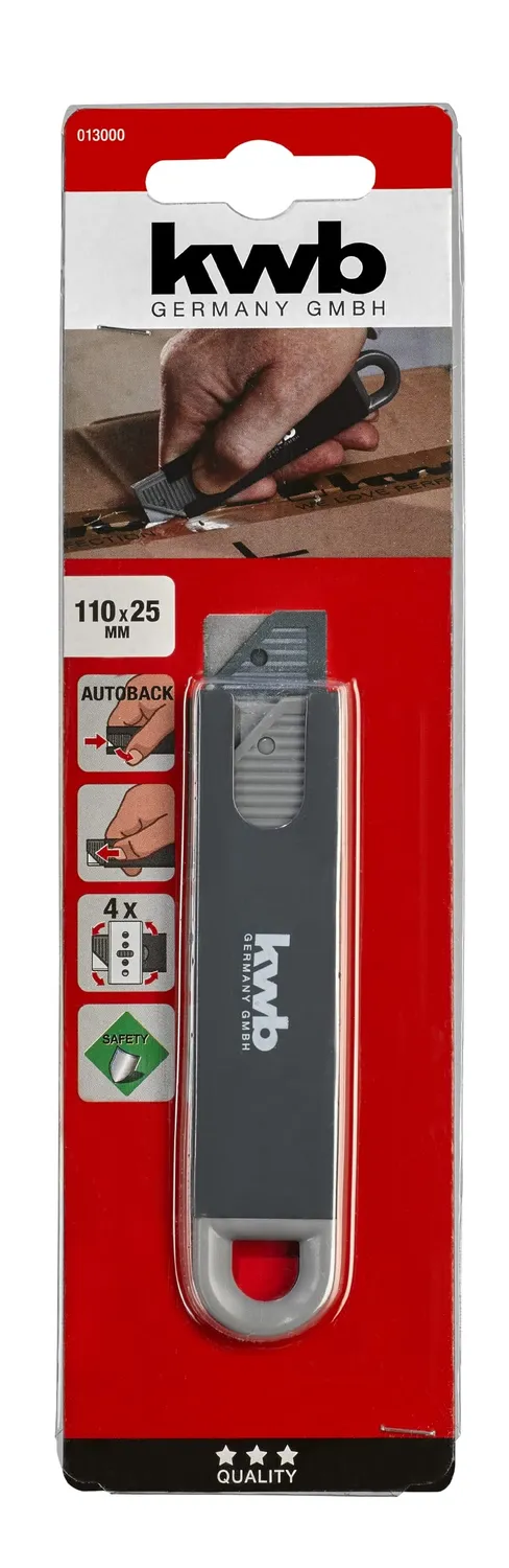 KWB mini coltello sicurezza nero lama retrattile 39mm tascabile