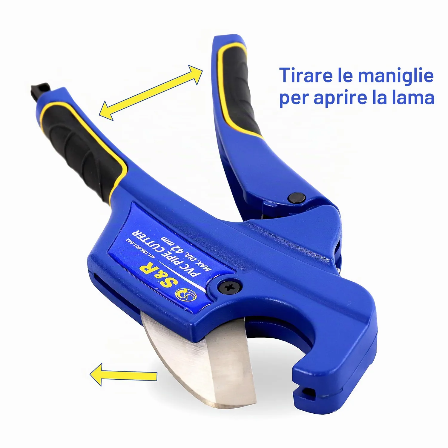 S&R tagliatubi PVC 42 mm a cricchetto con 2 lame inox