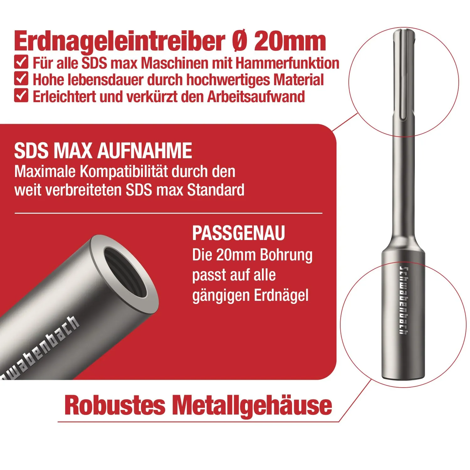 Schwabenbach Battipalo SDS-Max 250x32mm per Picchetti