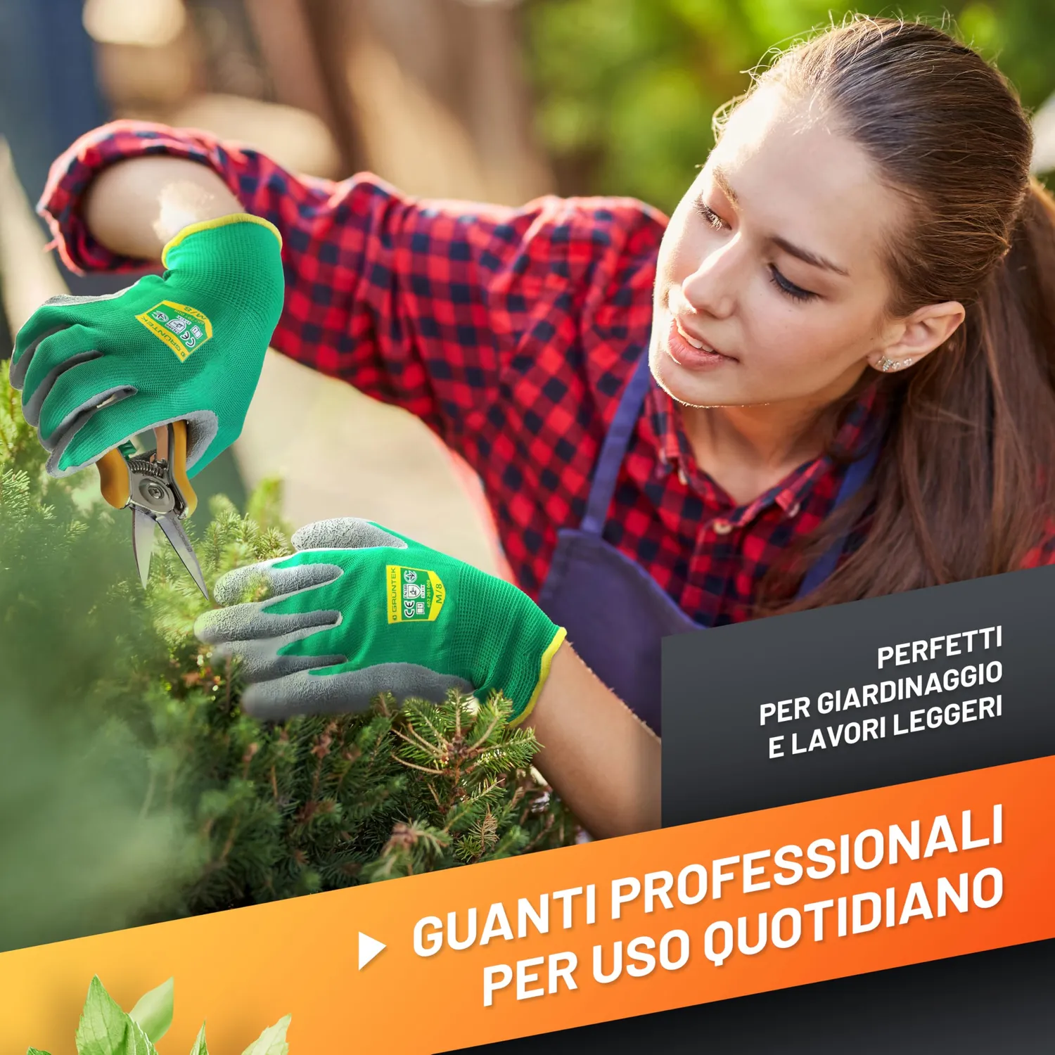 GRÜNTEK Guanti Giardinaggio Lattice 5 Paia M8