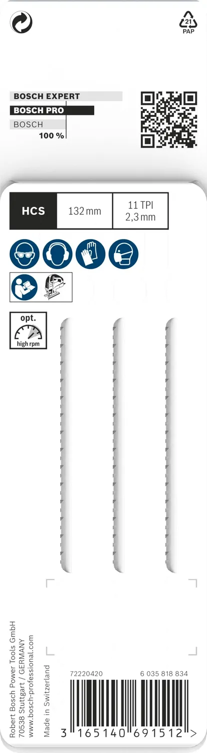 Bosch Expert Lame seghetto T 302 H PVC 132 mm set 3pz