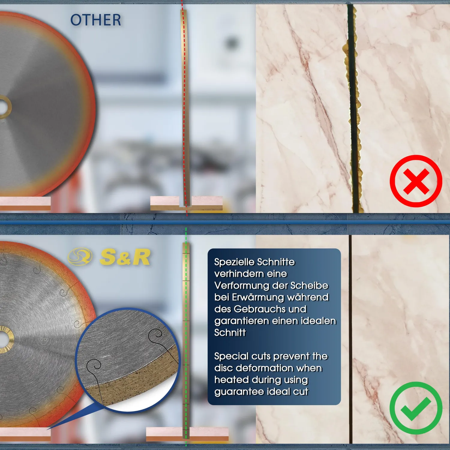 S&R Disco Diamantato 250 mm Sottile per Gres e Ceramica
