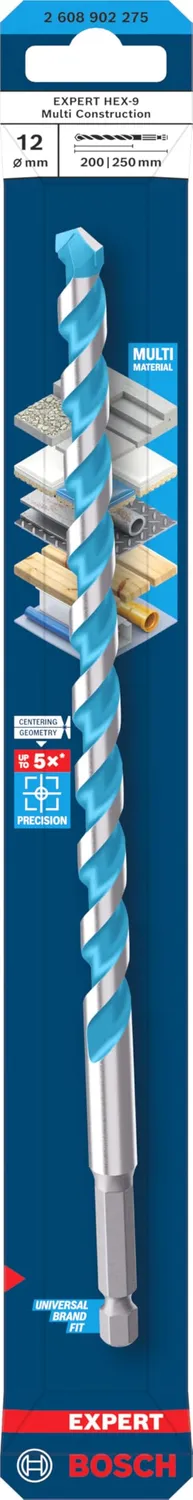 Bosch Expert HEX-9 punta multi 12x200x250 mm calcestruzzo