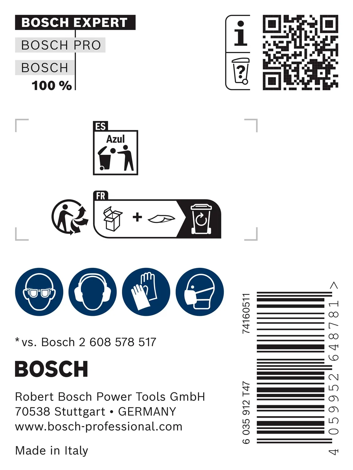 Bosch Expert SDS plus-8C scalpello a punta 250 mm 5 pz cemento