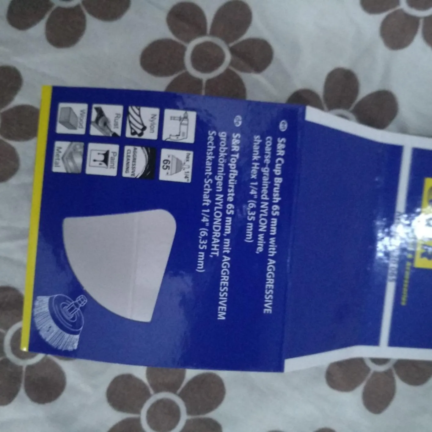 S&R spazzola a tazza nylon aggressiva trapano 65 mm