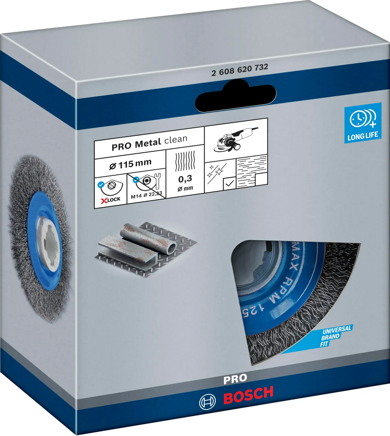 Bosch Expert spazzola tazza X-Lock 115 mm filo intrecciato metallo