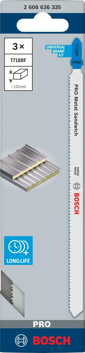 Bosch Expert Lame Seghetto T718BF Metallo Sandwich Set 3 Pezzi