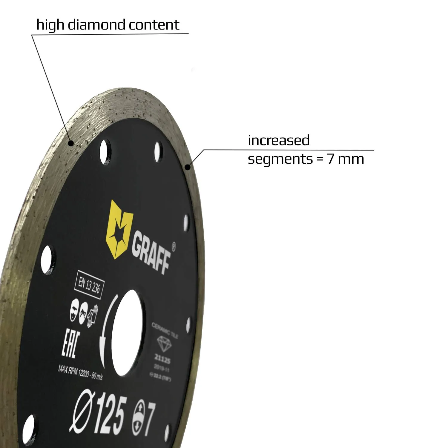 Graff Premium Disco Diamantato 125 mm Gres Sottile