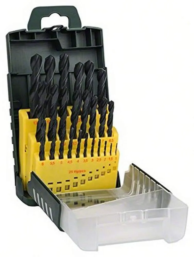Bosch 2607017154 set 25 punte HSS-TiN metallo 1-13 mm