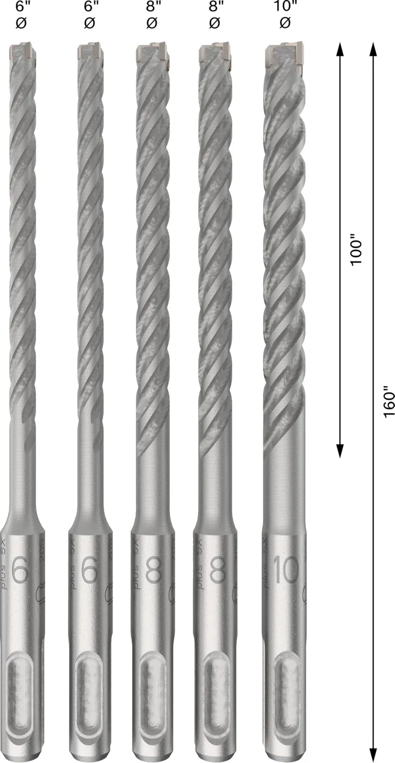 Bosch Expert PRO SDS plus-5X punte martello set 5 pezzi 6-10 mm