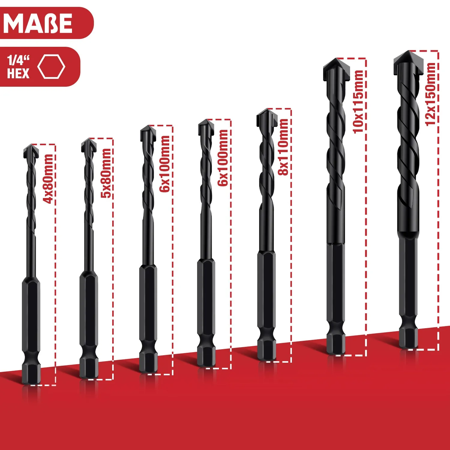 Schwabenbach set punte multiuso 4-12 mm 7 pz esagonale