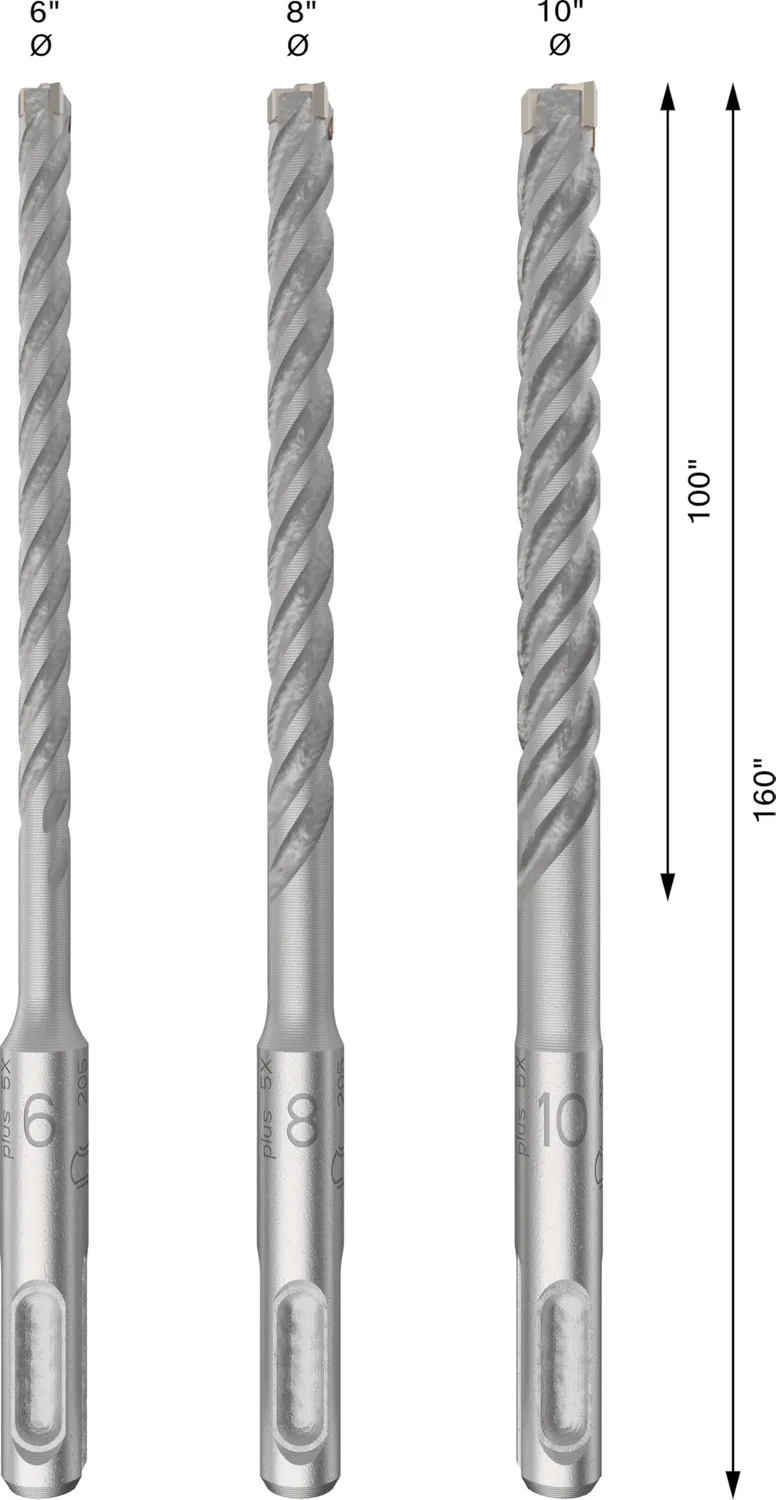 Bosch Expert PRO SDS plus-5X punte martello 6/8/10 mm set 3 pezzi