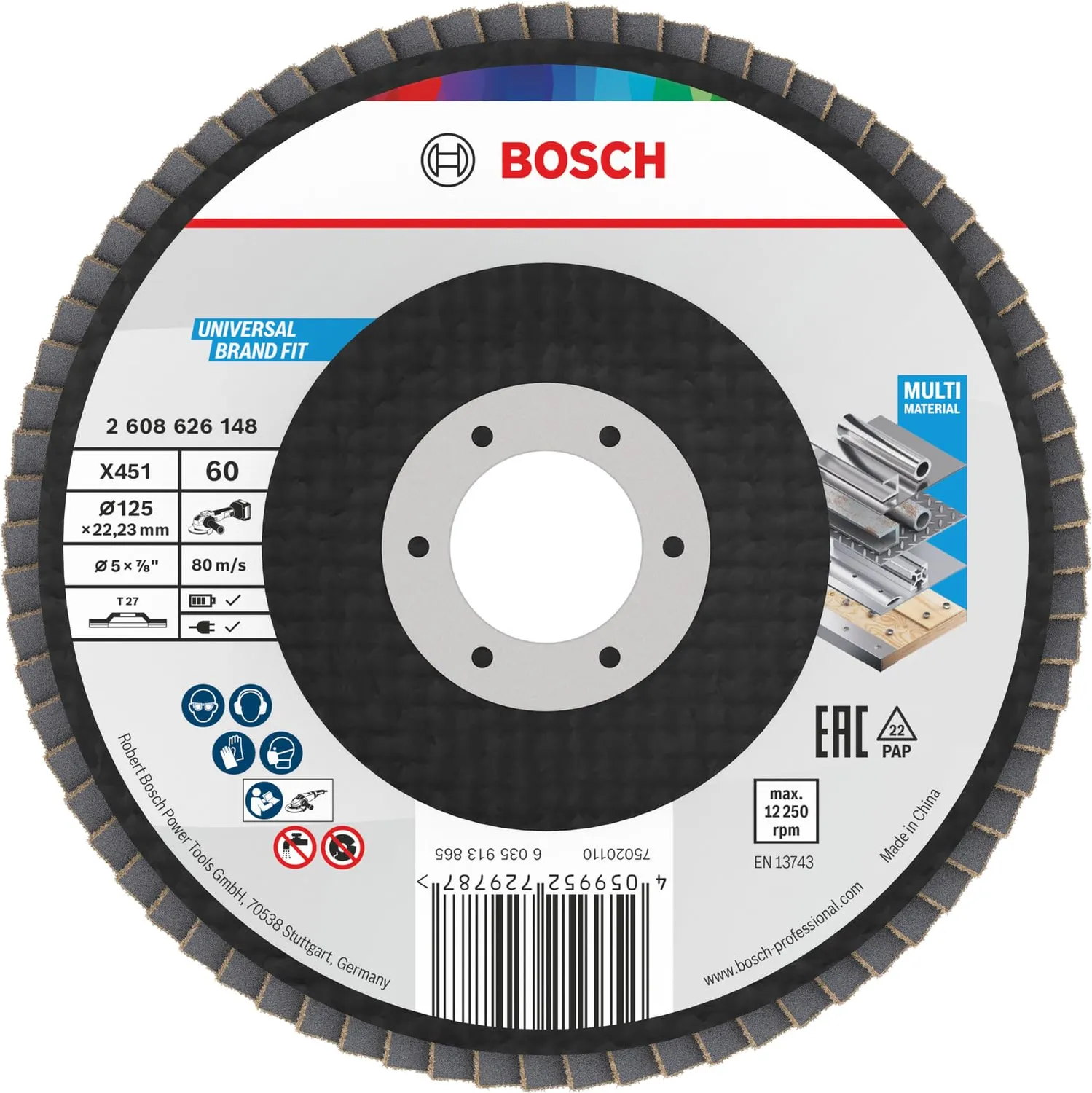 Bosch Expert X451 disco lamellare 125 mm G40 15 pezzi T27
