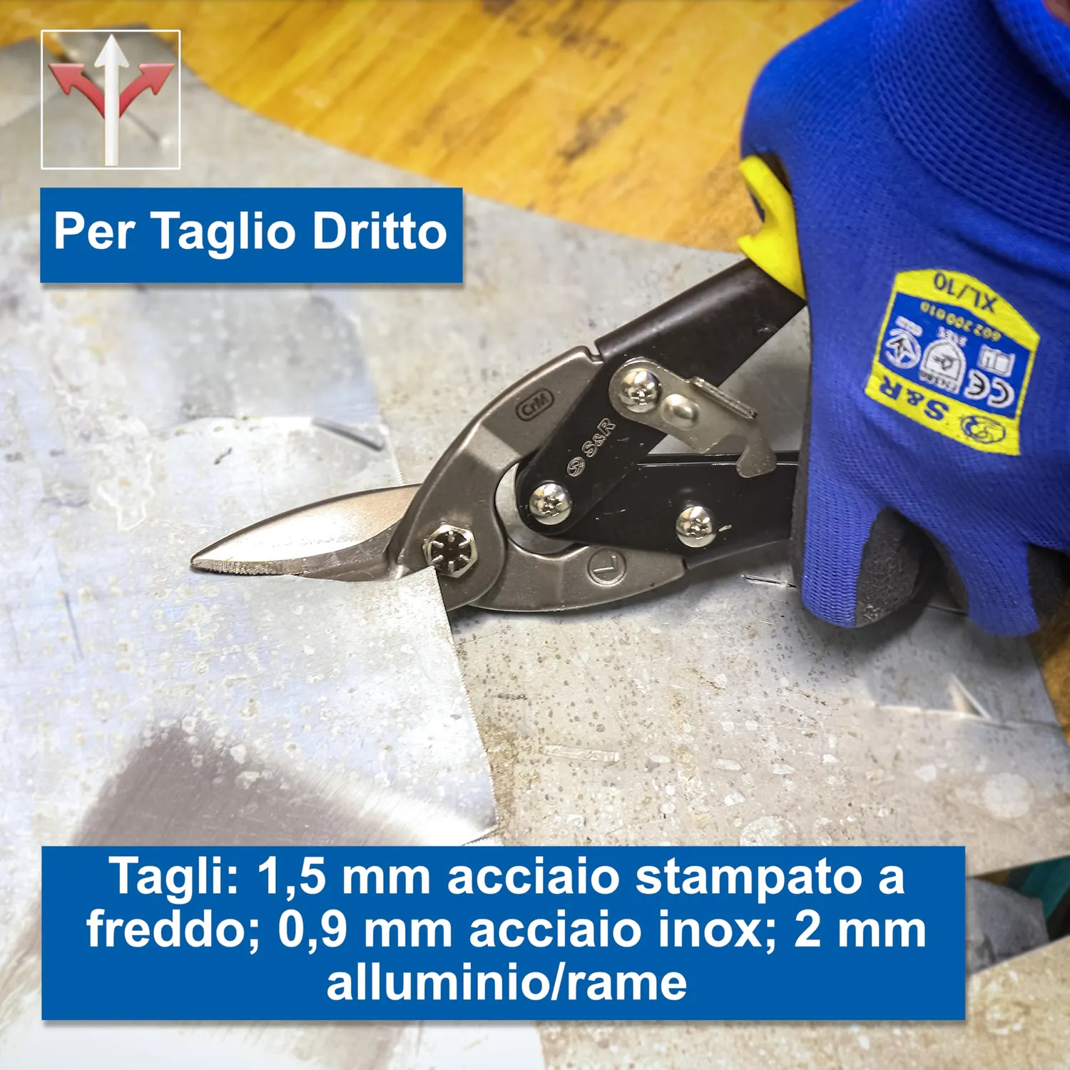 S&R Cesoie Lamiera Taglio Dritto 250mm CrMo