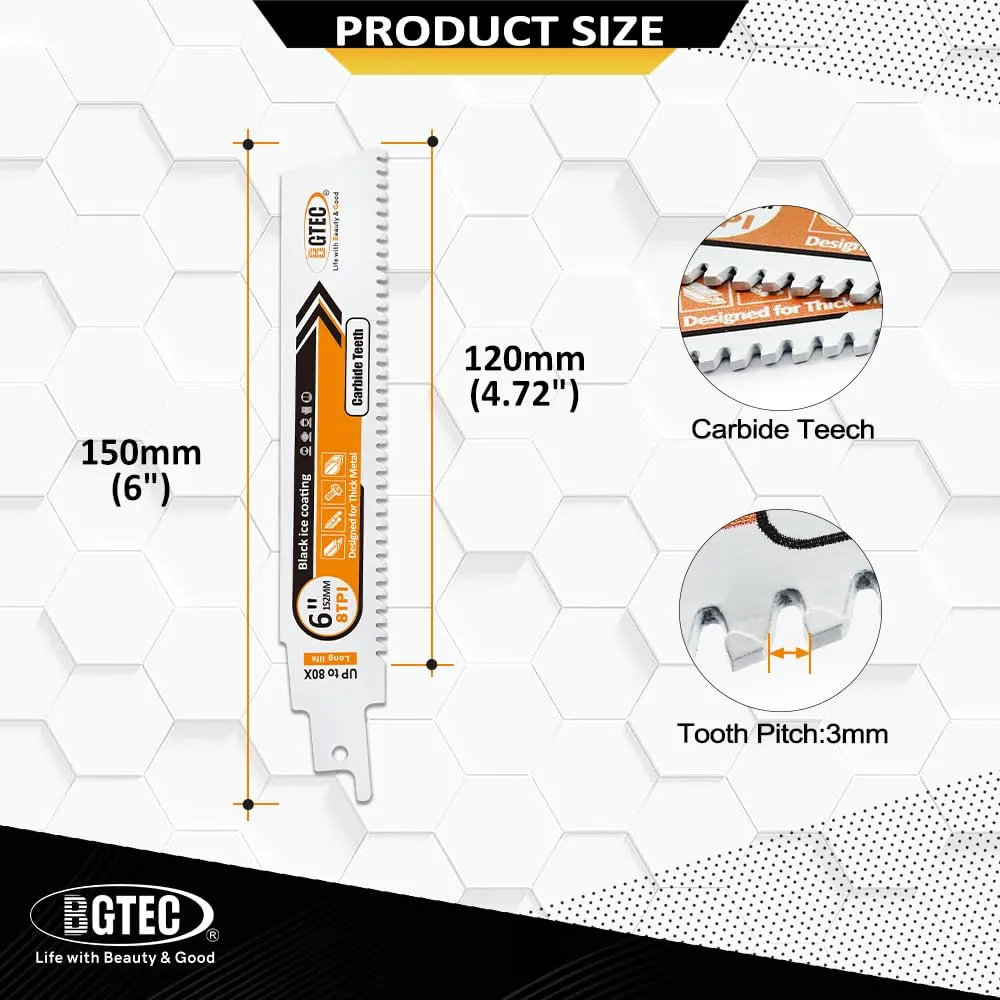 BGTEC lame gattuccio metallo 152mm 4 pezzi carburo