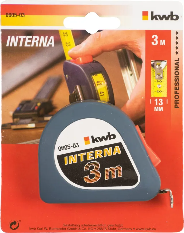 KWB 0605-03 metro nastro 3 m custodia ABS flessometro