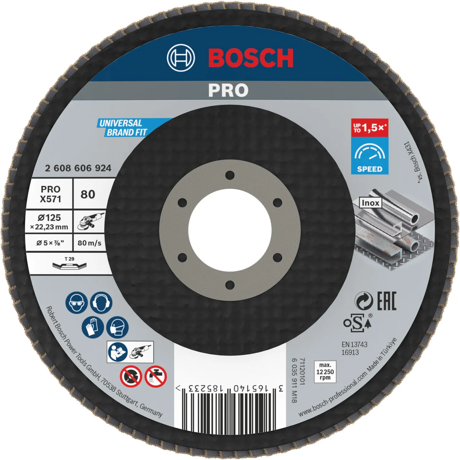 Bosch Expert PRO X571 disco lamellare 115 mm grana 40 metallo