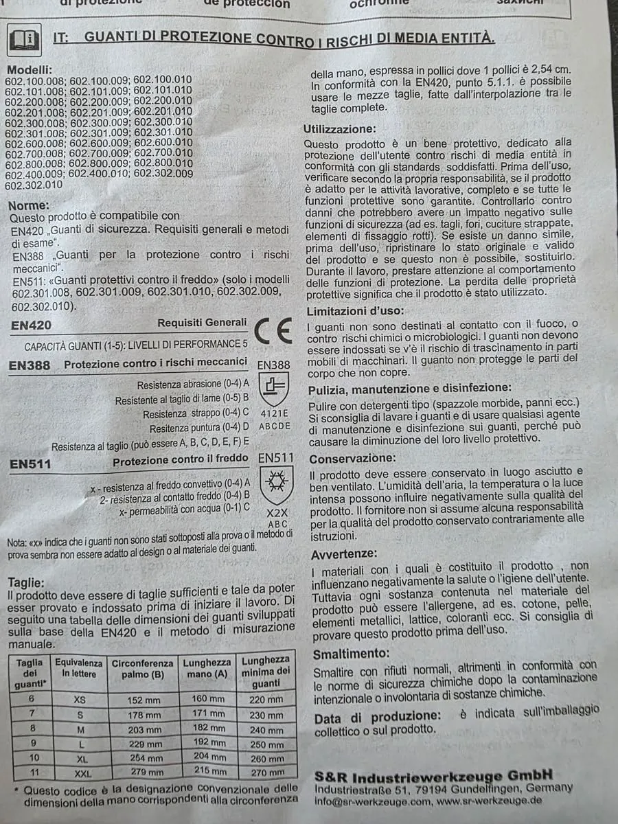 S&R guanti da lavoro invernali termici L/9 2 paia