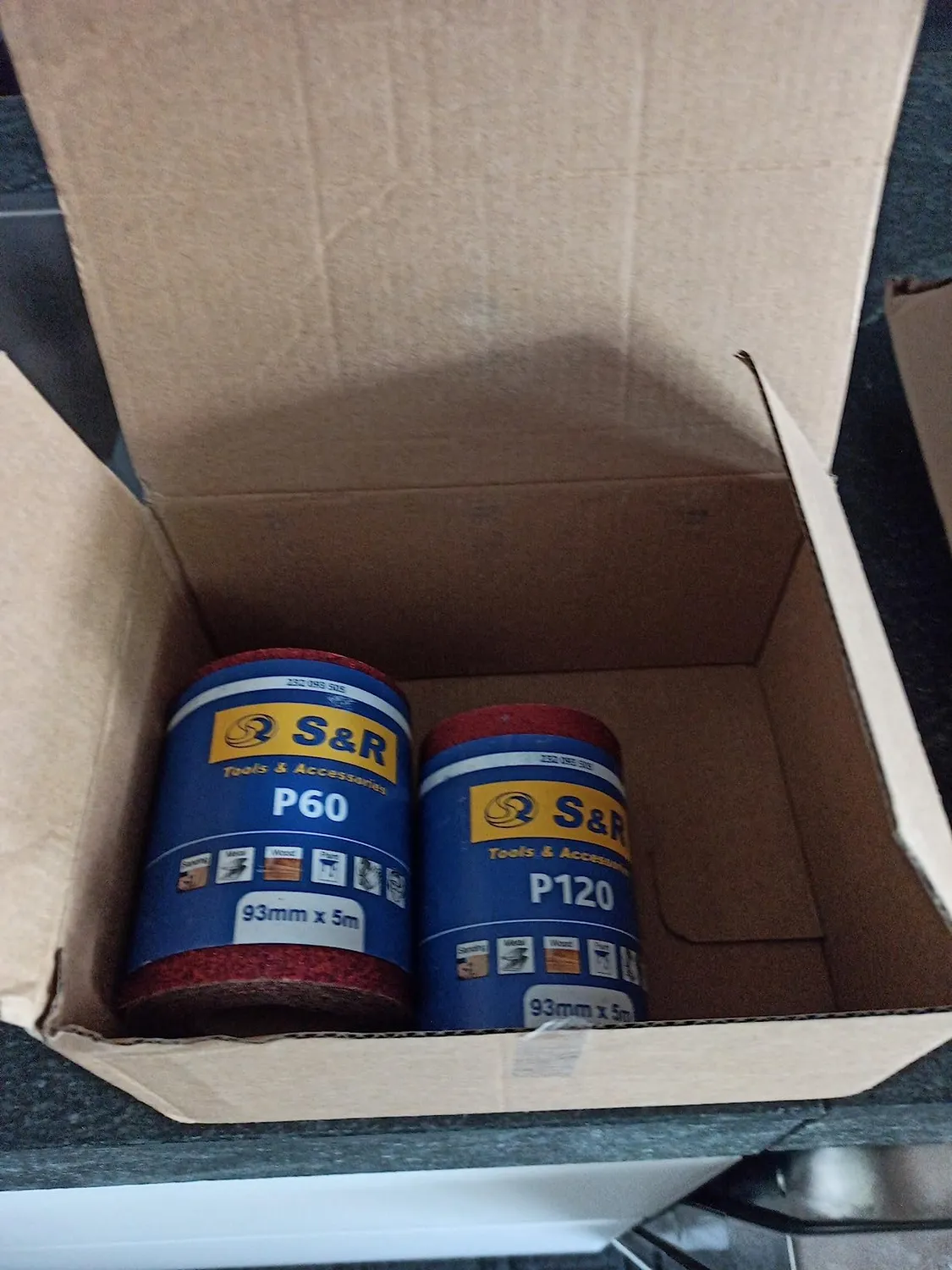 S&R Set 5 rotoli carta vetrata 93mm grana 60-240