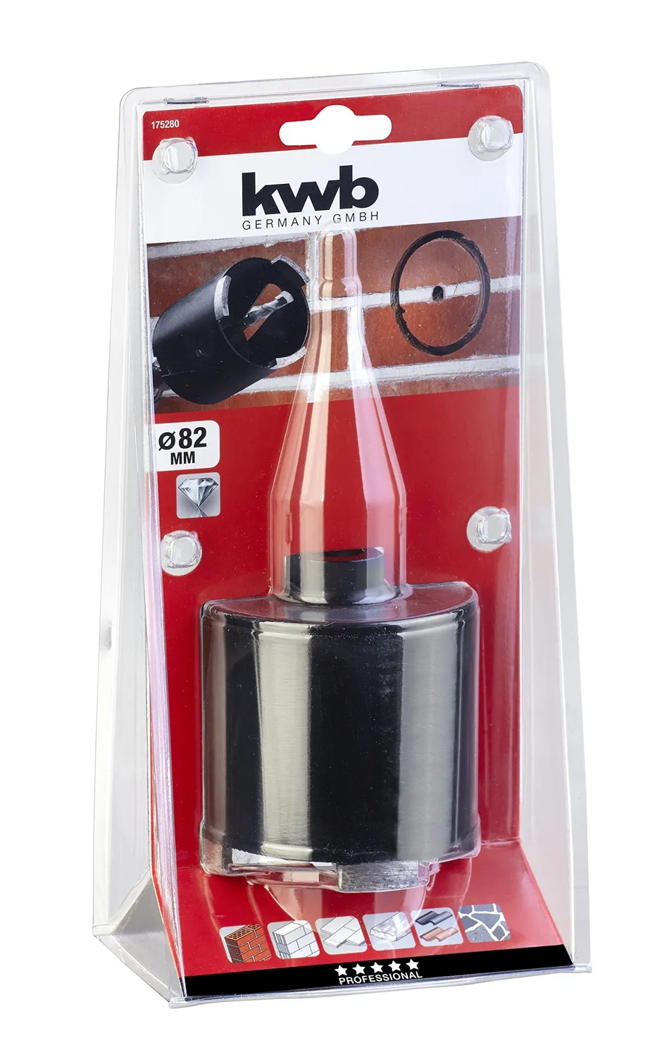 KWB 1752-80 corona diamantata 80 mm M16 a secco