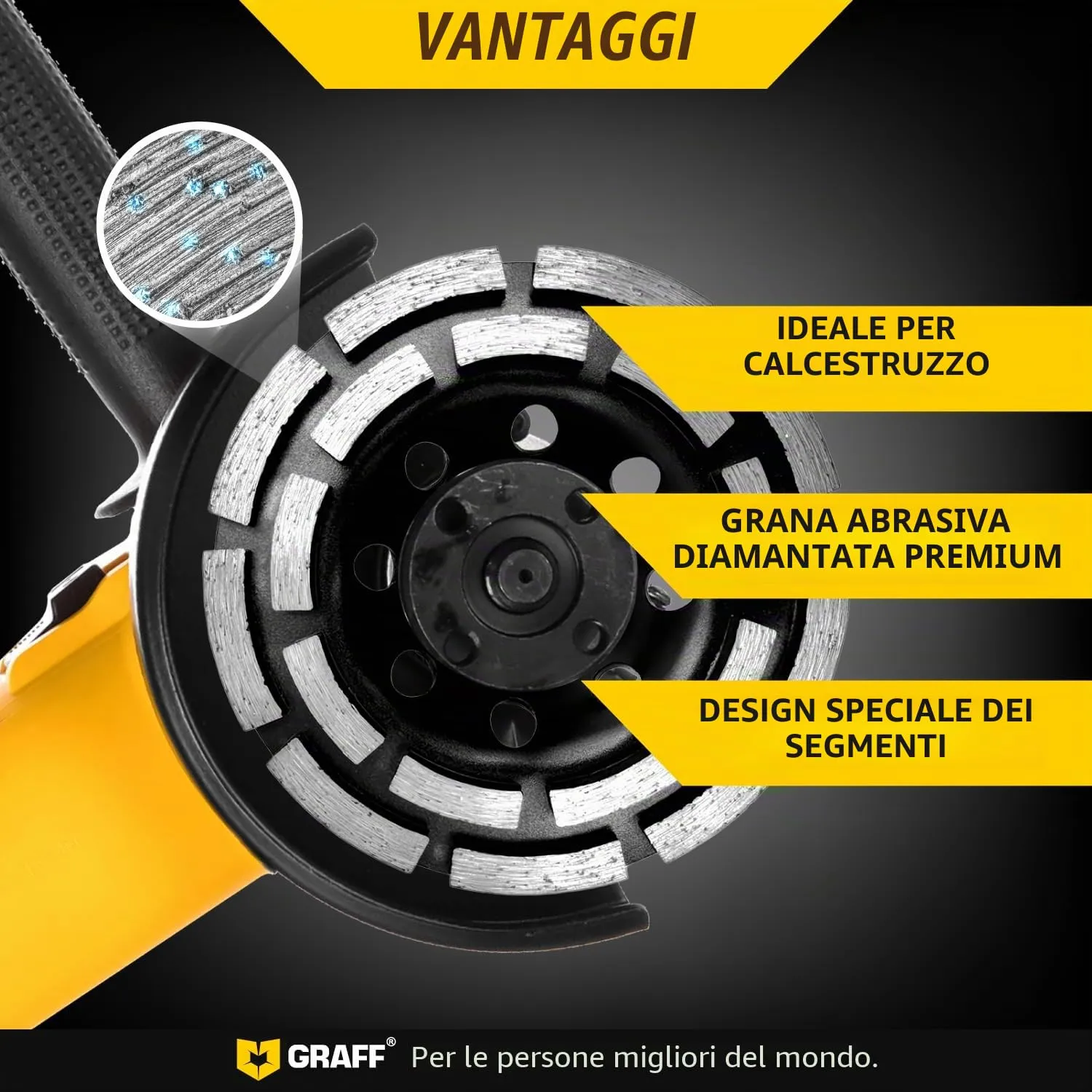 Graff Mola Diamantata a Tazza 115 mm Doppia Corona Cemento