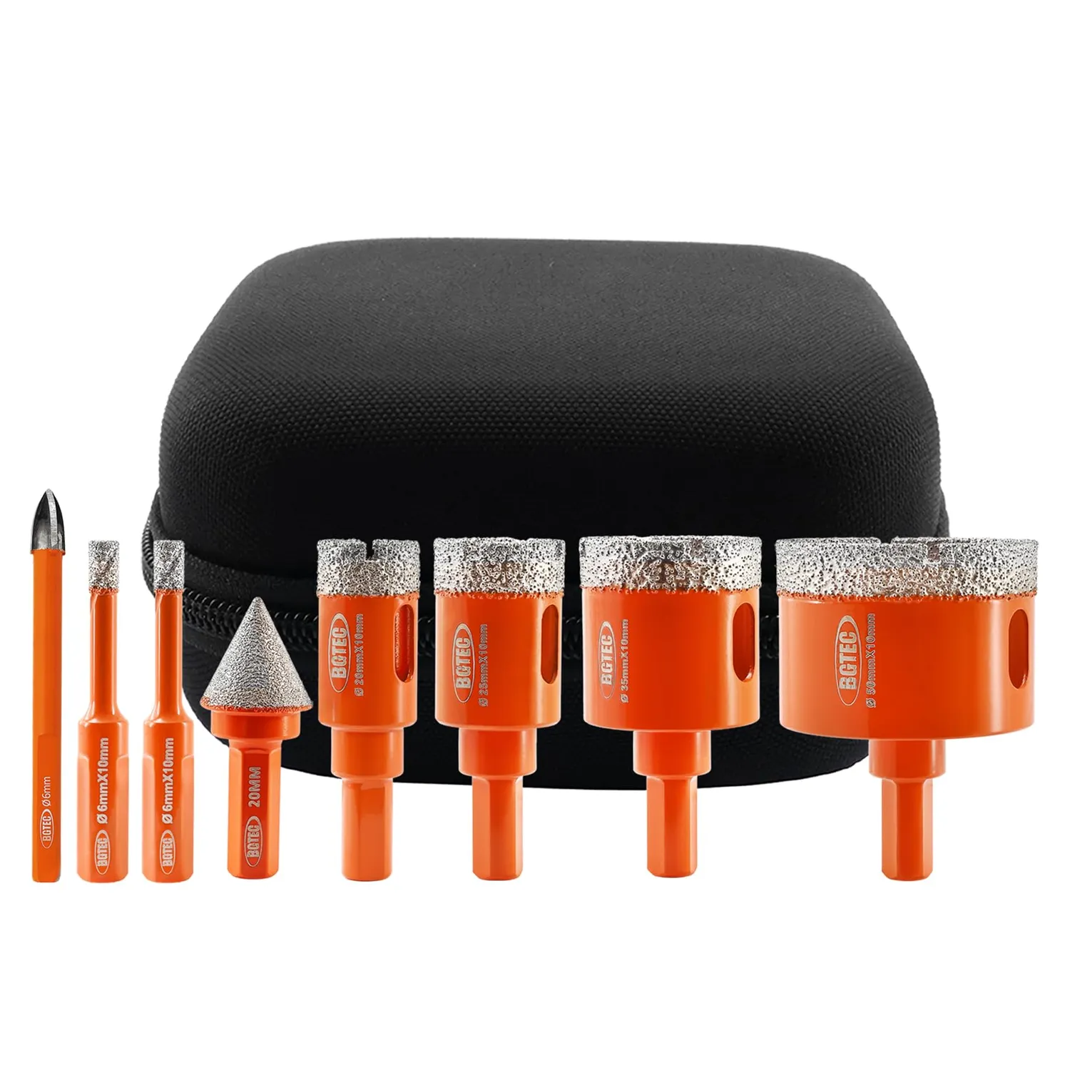 BGTEC set 12 frese diamantate per piastrelle a secco