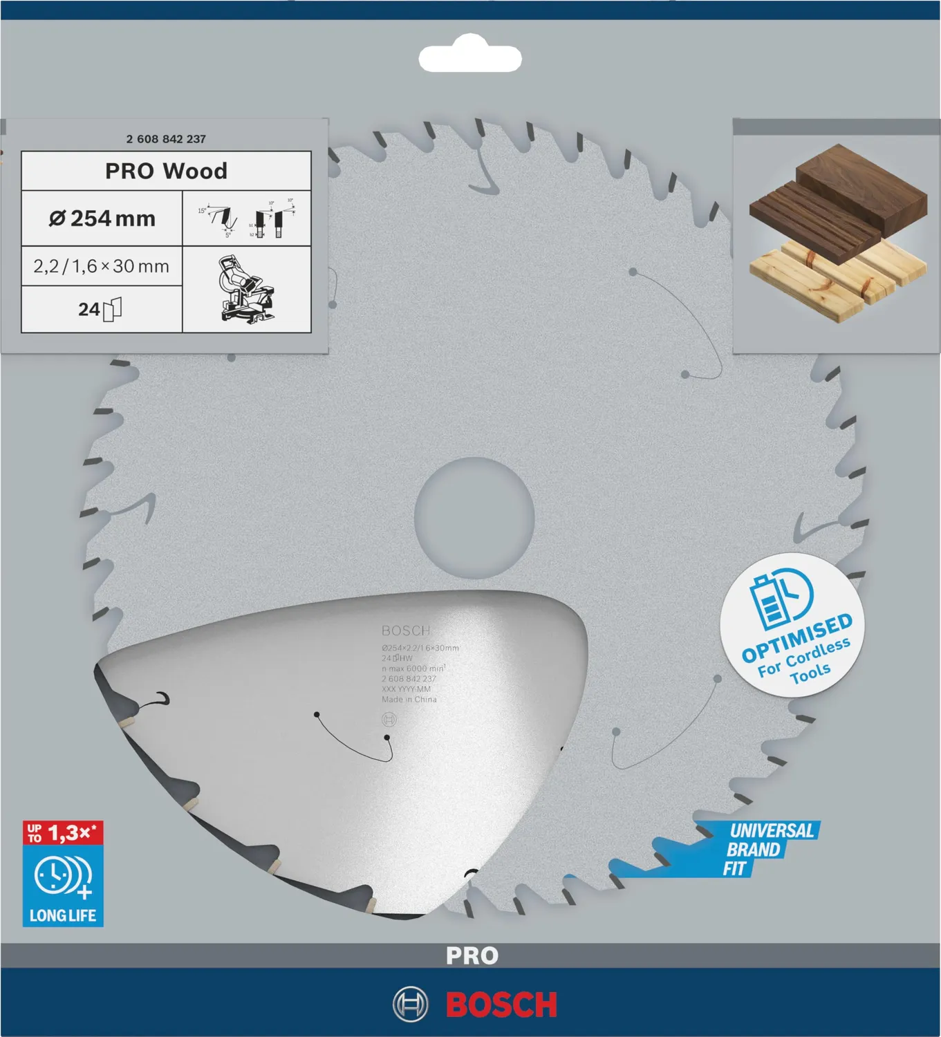 Bosch Expert PRO Wood Lama Circolare 254x30 mm per Legno