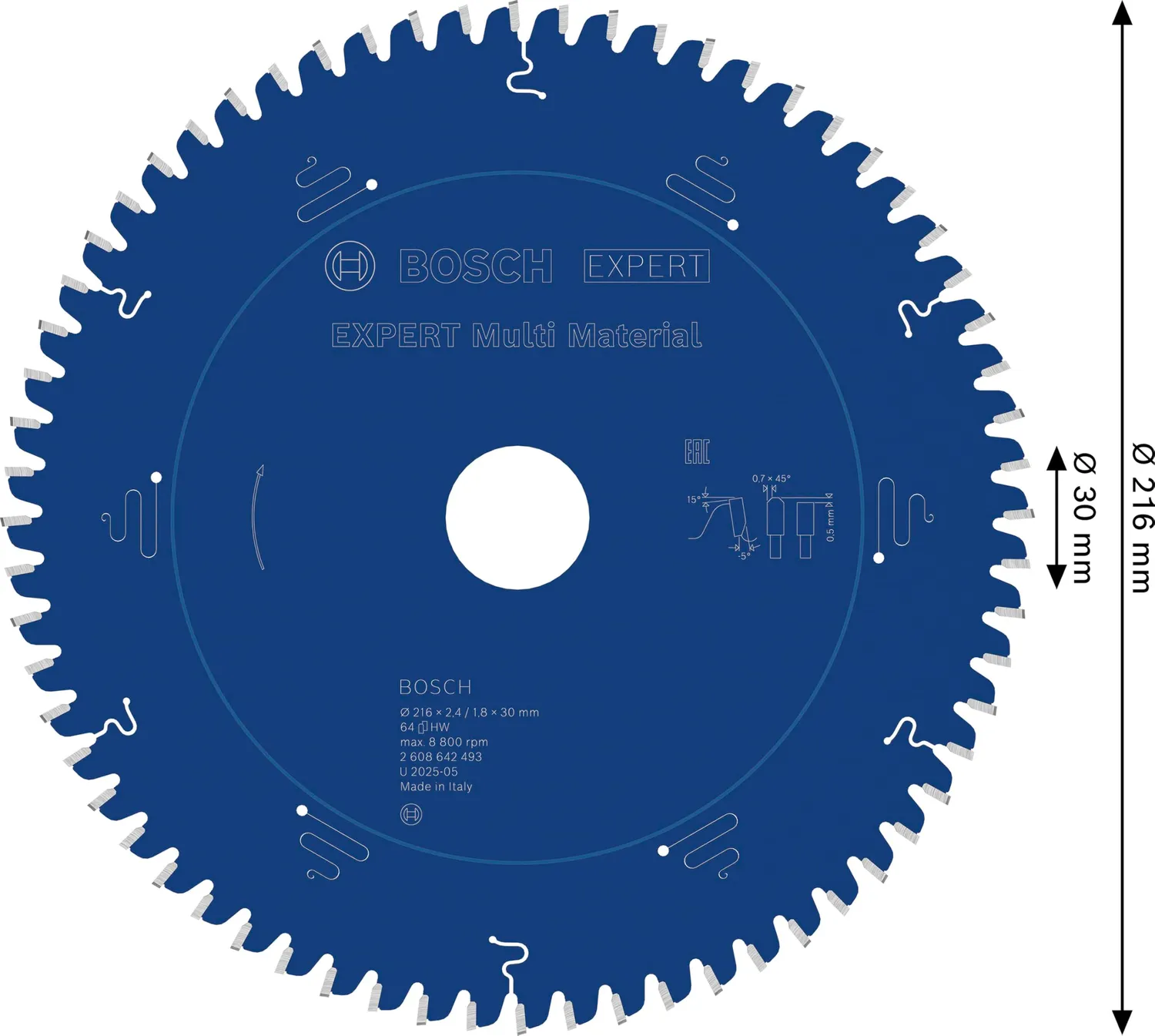Bosch Expert Multi Material lama circolare 216x30 mm 64 denti