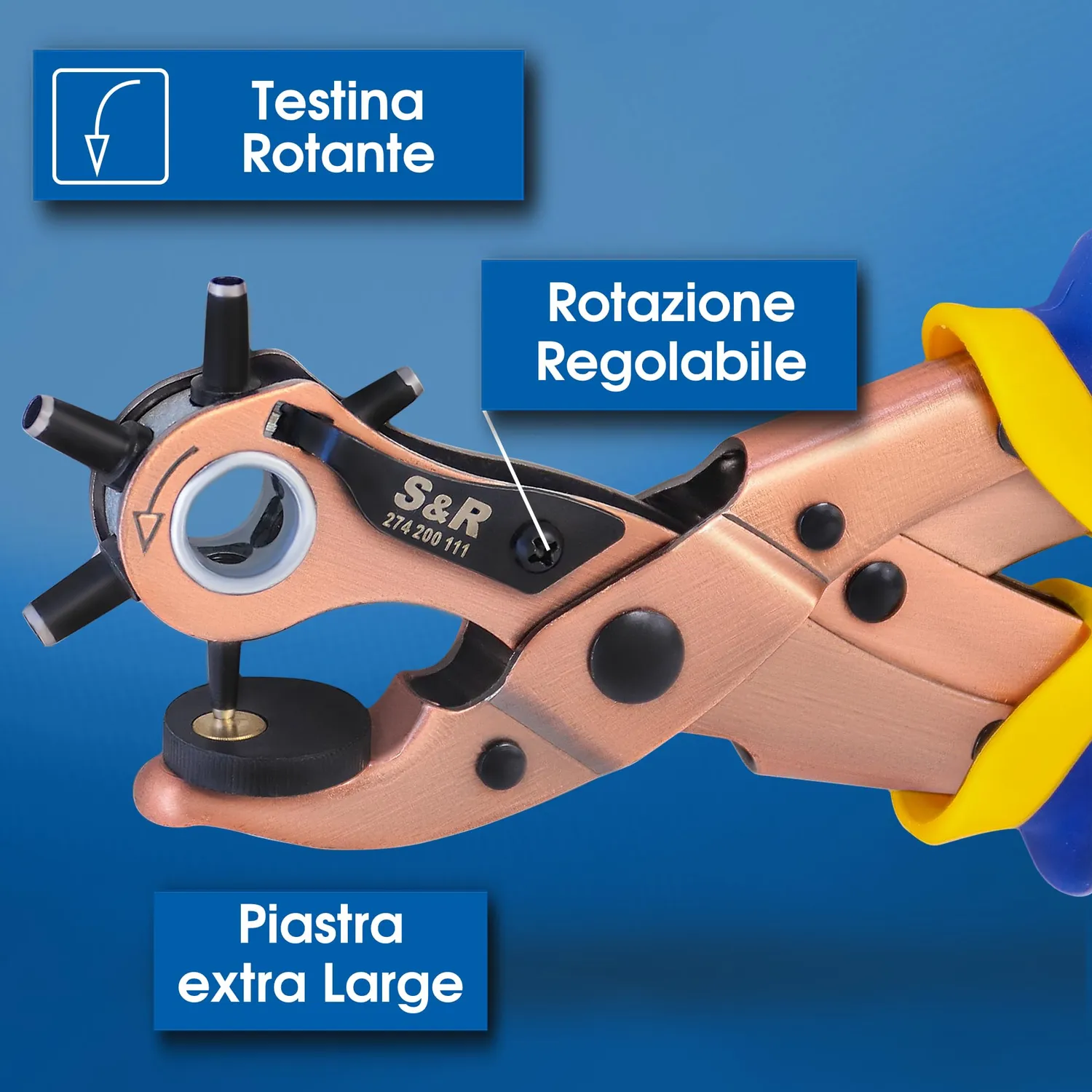 S&R Fustellatrice Cuoio 250 mm 6 Fustelle 2-4,5 mm