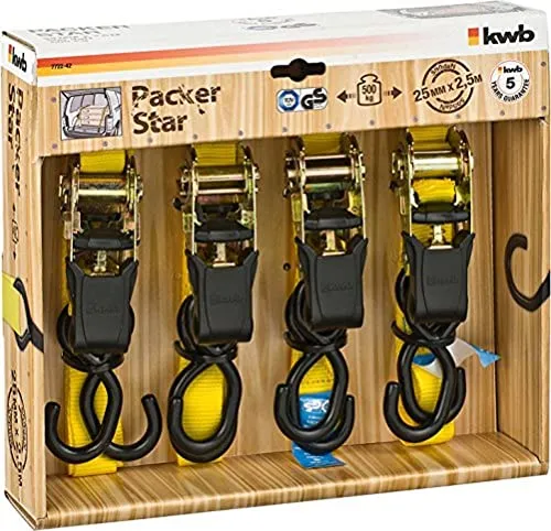 KWB 772242 cinghia con cricchetto 2 ganci per carichi