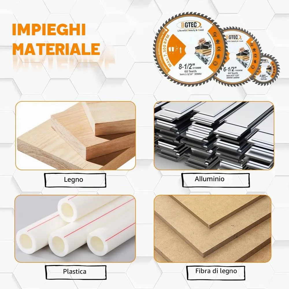 BGTEC lama circolare TCT 165x20 mm 60 denti uso generale