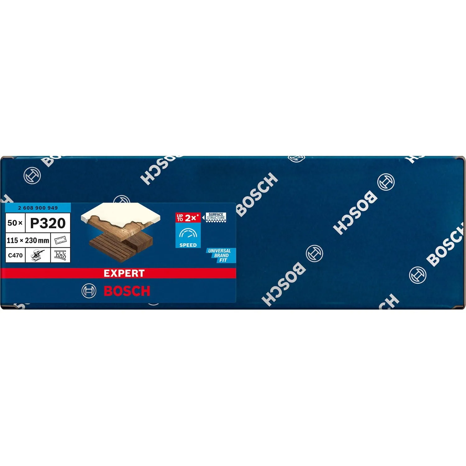 Bosch Expert C470 carta abrasiva orbitale 115x230 G320 50pz 14 fori