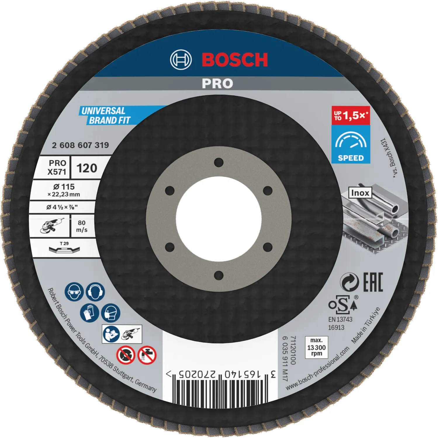 Bosch Expert PRO X571 disco lamellare 115 mm grana 40 metallo